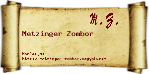 Metzinger Zombor névjegykártya